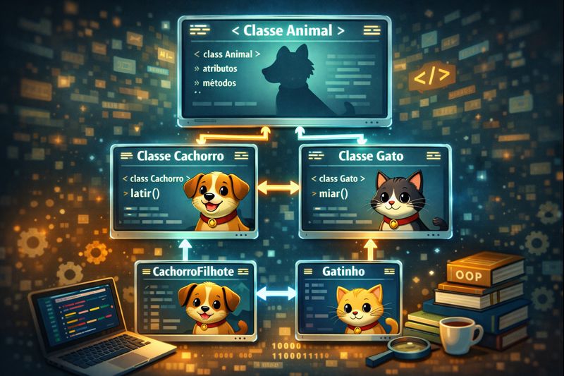 aplicando conceito de herança na programação orientada objetos capa